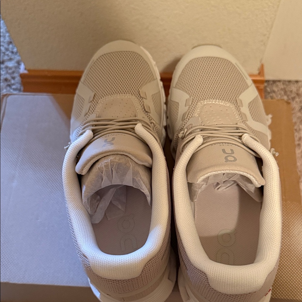 On Running Light Beige Athletic Shoes